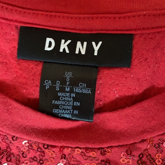 Red Sequin DKNY Tshirt - Picture 2 of 2